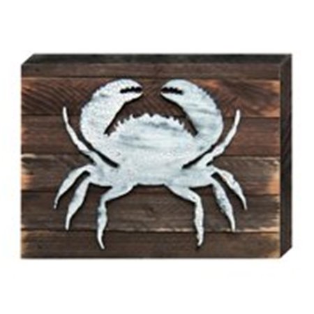 DESIGNOCRACY Tropical Crab Vintage Art on Board Wall Decor 9851118